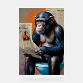 Regal Chimp op de troon - Unieke mix Acryl Bord (Voorkant)