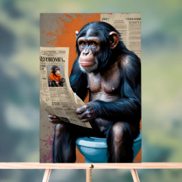 Regal Chimp op de troon - Unieke mix Acryl Bord