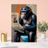 Regal Chimp op de troon - Unieke mix Acryl Bord (Huwelijk)