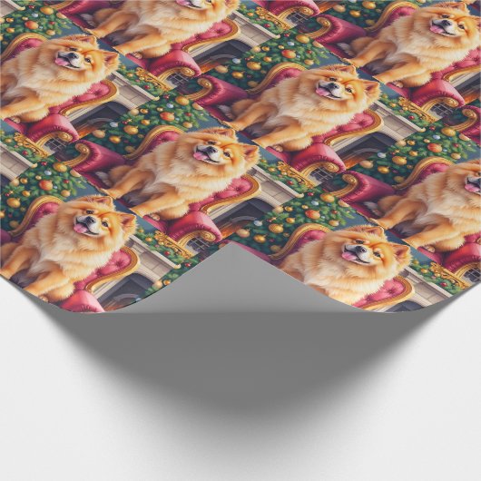 Regal Chow Chow by Grand Christmas Tree Holiday Cadeaupapier (Hoek)