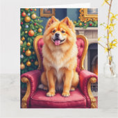 Regal Chow Chow by Grand Christmas Tree Holiday Kaart (Gele Bloem)