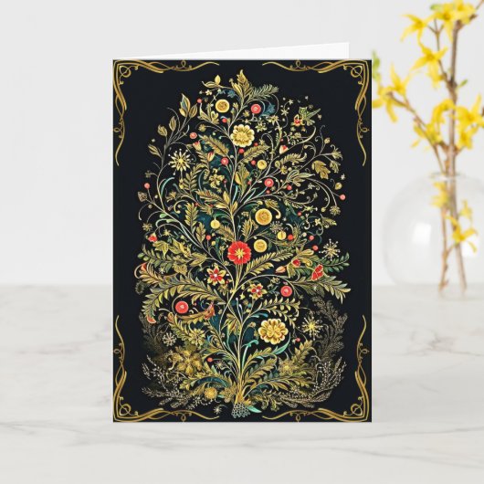 Regal Christmas Delights Kaart (Gele Bloem)