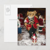 Regal Christmas Teddy Bear Holiday Art Print Feestdagenkaart (Voorkant / Achterkant)