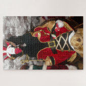 Regal Christmas Teddy Bear Holiday Art Print Legpuzzel (Horizontaal)