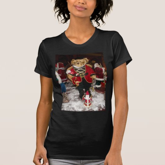 Regal Christmas Teddy Bear Holiday Art Print T-shirt (Voorkant)