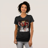 Regal Christmas Teddy Bear Holiday Art Print T-shirt (Voorkant volledig)