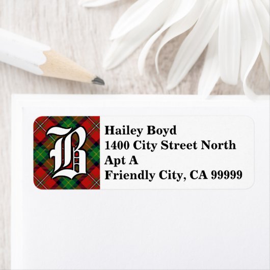 Regal Clan Boyd Tartan Monogram Etiket (Insitu)