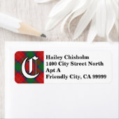 Regal Clan Chisholm Tartan Monogram Etiket (Insitu)