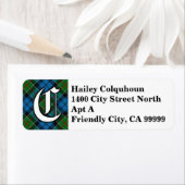 Regal Clan Colquhoun Tartan Monogram Etiket (Insitu)