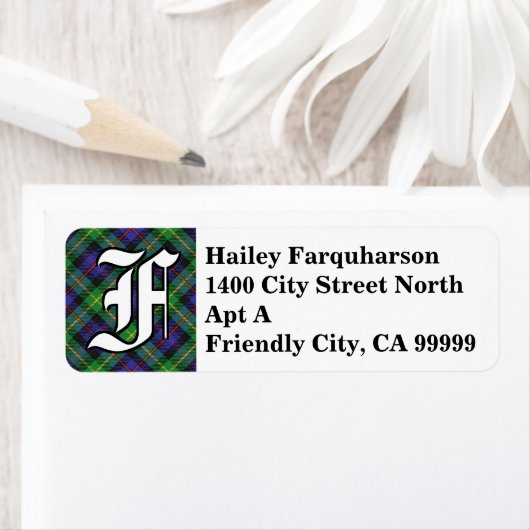 Regal Clan Farquharson Tartan Monogram Etiket (Insitu)