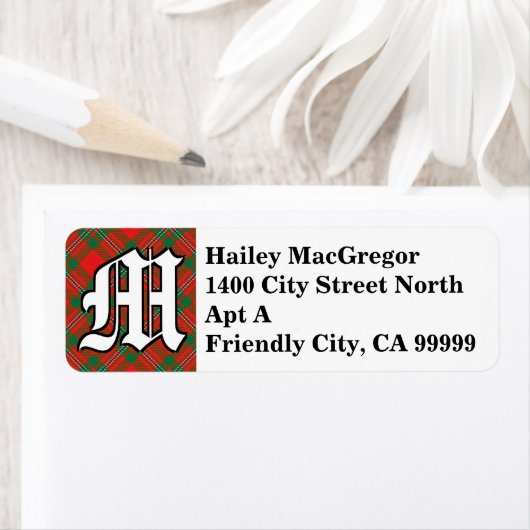 Regal Clan Gregor MacGregor Tartan Monogram Etiket (Insitu)