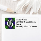 Regal Clan Gunn Tartan Monogram Etiket (Insitu)