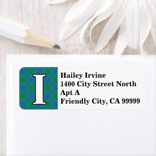 Regal Clan Irvine Irwin Tartan Monogram Etiket (Insitu)