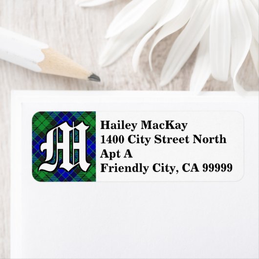 Regal Clan MacKay Tartan Monogram Etiket (Insitu)