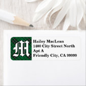 Regal Clan MacLean Hunting Tartan Monogram Etiket (Insitu)