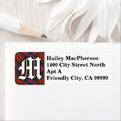 Regal Clan MacPherson Red Tartan Monogram Etiket (Insitu)