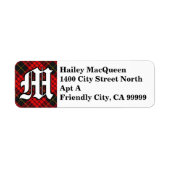 Regal Clan MacQueen Tartan Monogram Etiket (Voorkant)