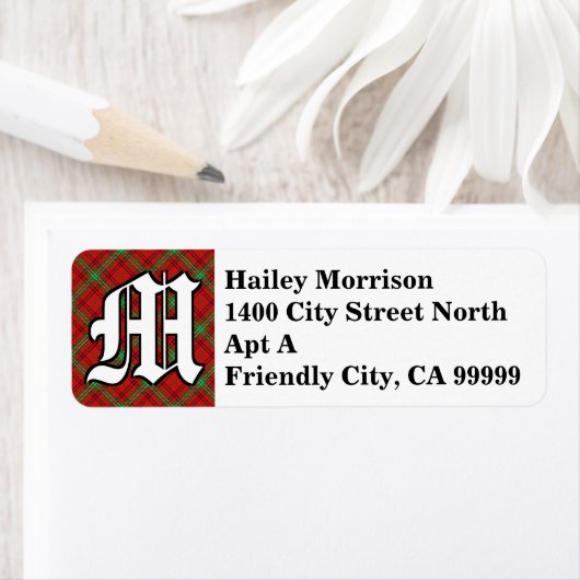 Regal Clan Morrison Tartan Monogram Etiket (Insitu)