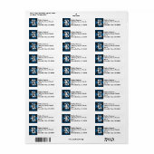 Regal Clan Ramsay Blue en Black Tartan Monogram Etiket (Full Sheet)