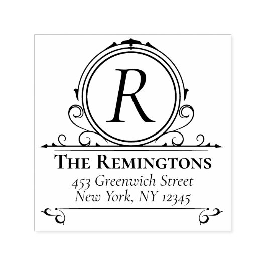 Regal Classic Elegant Rich Monogram Luxury Zelfinktende Stempel (Design)