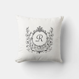Regal Classic Formeel Monogram Crest Bruiloft Kussen