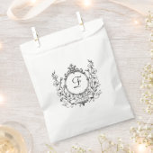 Regal Classic Monogram Crest Wedding Food Bedankzakje (Geknipt)