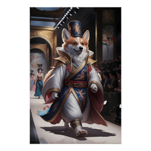 Regal Corgi in het Royal Robe op Mode Perfect Poster