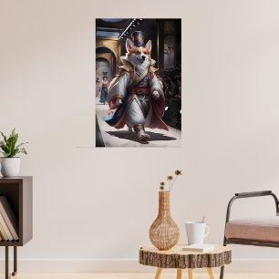 Regal Corgi in het Royal Robe op Mode Poster