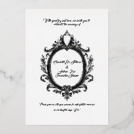 Regal Crest, klassieke bruiloft elegantie, Folie Uitnodiging