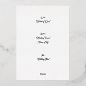 Regal Crest, klassieke bruiloft elegantie, Folie Uitnodiging (Achterkant)