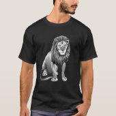 Regal Crouching Lion in Grey and White T-shirt (Voorkant)