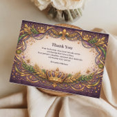 Regal Crown Fleur-de-Lis Mardi Gras Bedankkaart