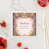 Regal Crown Fleur-de-Lis Mardi Gras Servet (Insitu)