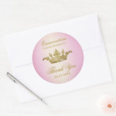 Regal Crown Quinceanera Dank u Ronde Sticker (Envelop)