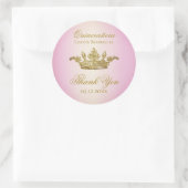 Regal Crown Quinceanera Dank u Ronde Sticker (Tas)