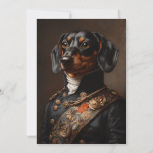 Regal Dachshund in Napoleontisch militair uniform Kaart