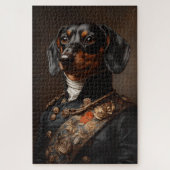 Regal Dachshund in Napoleontisch militair uniform Legpuzzel (Verticaal)