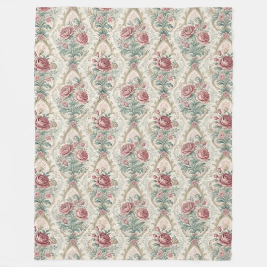 Regal Damask Comforter sierlijke botanische Design Fleece Deken (Voorkant)