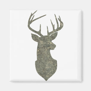Regal Deer Silhouette Buck Trophy in Camouflage Magneet