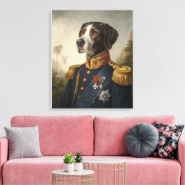 Regal Dog Algemeen Portret Aangepaste Digitale Vin Canvas Afdruk