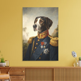 Regal Dog Algemeen Portret Aangepaste Digitale Vin Canvas Afdruk