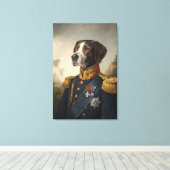 Regal Dog Algemeen Portret Aangepaste Digitale Vin Canvas Afdruk (Insitu (Houten vloer))