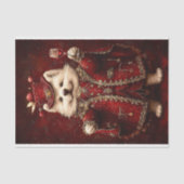 Regal Dog in Red met rode wijn AW8 Decoupage Tissuepapier (Voorkant)