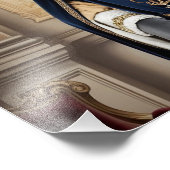 Regal Dog in Renaissance-kleding - Digitale kunst  Foto Afdruk (Hoek)