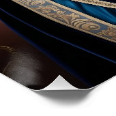 Regal Dog in Renaissance-kleding - Digitale kunst Perfect Poster (Hoek)