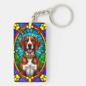 Regal Dog Portrait met overdadig gouden Lijst Sleutelhanger (achterkant)
