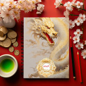Regal Dragon Lore: aangepaste gouden draak Notitieboek