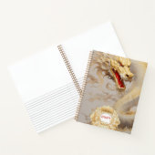 Regal Dragon Lore: aangepaste gouden draak Notitieboek (Binnen)