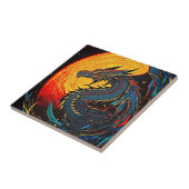 Regal Dragon Under the Full Moon Keramische Tegel Tegeltje (Zijkant)