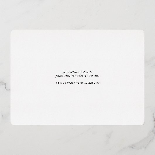 Regal Ebbel bewaart het Lijst Datum foto Folie Uitnodiging (Achterkant)